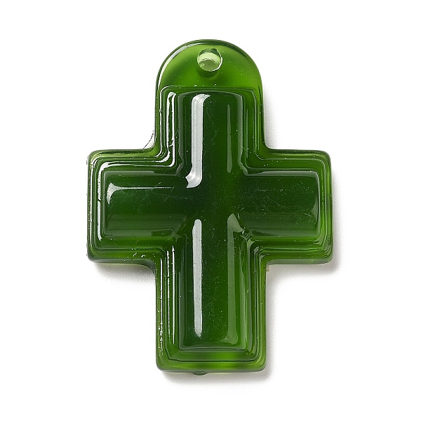 

PandaHall Translucent Resin Pendants, Religion Cross Charms, Dark Green, 36.5x26x7mm, Hole: 1.8mm Resin Cross