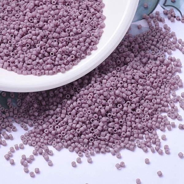 

PandaHall MIYUKI Delica Beads, Cylinder, Japanese Seed Beads, 11/0, (DB0800) Dyed Semi-Frosted Opaque Antique Rose, 1.3x1.6mm, Hole: 0.8mm..., Pink