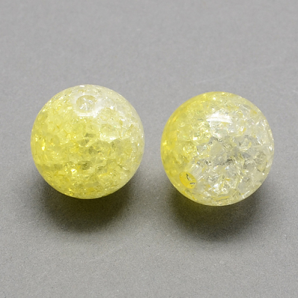 

PandaHall Two Tone Transparent Crackle Acrylic Beads, Half Spray Painted, Round, Mixed Color, 14mm, Hole: 2.5mm, about 335pcs/500g Acrylic..., Multicolor