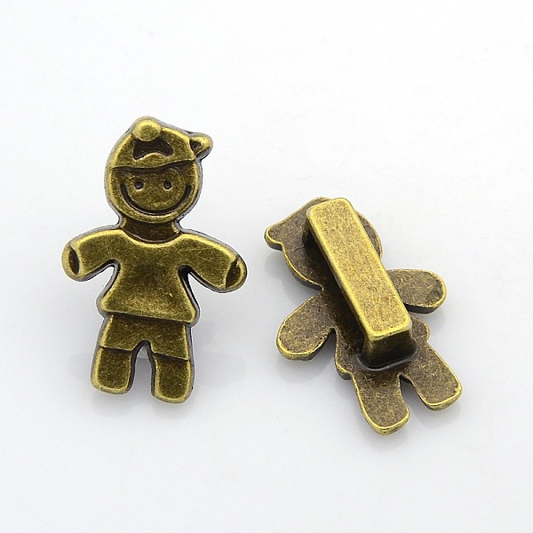 

PandaHall Tibetan Style Alloy Slide Charms, Human, Nickel Free, Antique Bronze, 25x17x7mm, Hole: 3x13mm Alloy Human