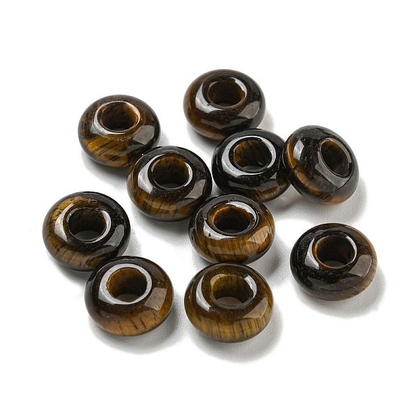 

PandaHall Natural Tiger Eye Beads, Rondelle, 10x4.5mm, Hole: 3.5mm Tiger Eye Rondelle