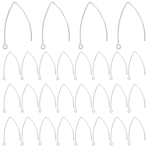 

PandaHall 304 Stainless Steel Earring Hooks, with Horizontal Loop, Stainless Steel Color, 41x22x1mm, 18 Gauge, Hole: 2mm, 100pcs/box...