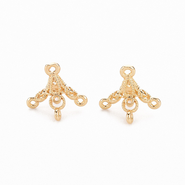 

PandaHall Brass Chandelier Component Links Connectors, Nickel Free, Real 18K Gold Plated, 12x13~14x10mm, Hole: 0.9mm Brass Others
