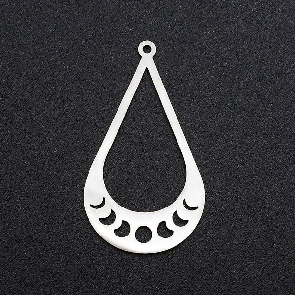 

PandaHall 201 Stainless Steel Pendants, Laser Cut, Teardrop with Phase of the Moon, Stainless Steel Color, 39x21.5x1mm, Hole: 1.5mm 201...