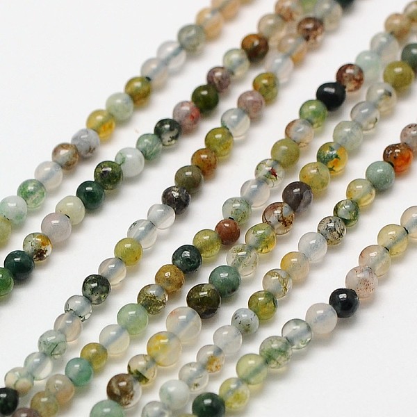 

PandaHall Natural Indian Agate Bead Strands, Round, 2mm, Hole: 0.8mm, about 184pcs/strand, 16 inch Indian Agate Round