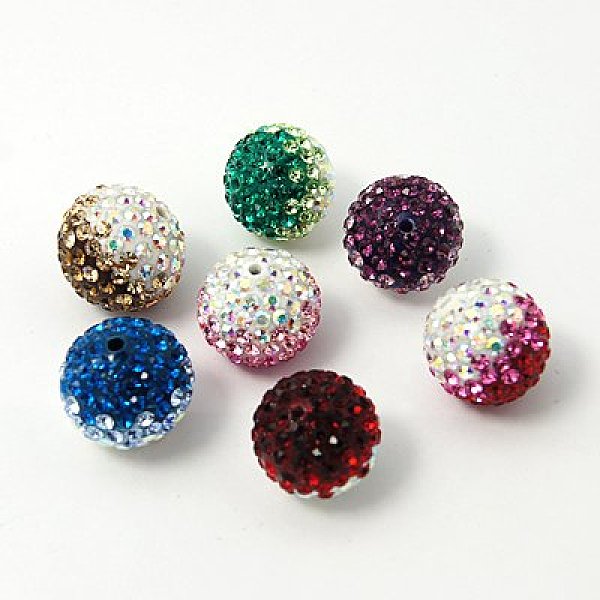 

PandaHall Austrian Crystal Beads, Pave Ball Beads, Gradient Color, with Resin inside, Round, Mixed Color, 12mm, Hole: 1mm Resin+Austrian..., Multicolor