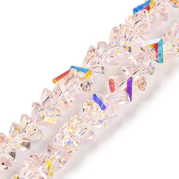 

PandaHall Electroplate Transparent Glass Beads Strands, AB Color Plated, Faceted Triangle, Misty Rose, 4.5x4.5x5.5mm, Hole: 1.2mm, about...