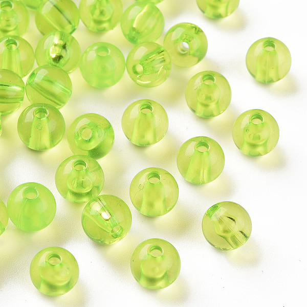 

PandaHall Transparent Acrylic Beads, Round, Yellow Green, 8x7mm, Hole: 2mm Acrylic Round