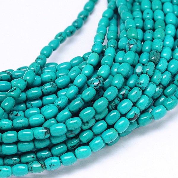 

PandaHall Natural Magnesite Oval Bead Strands, Dyed & Heated, Turquoise, 6x4mm, Hole: 1mm, about 69pcs/strand, 15.55 inch Magnesite Oval..., Green