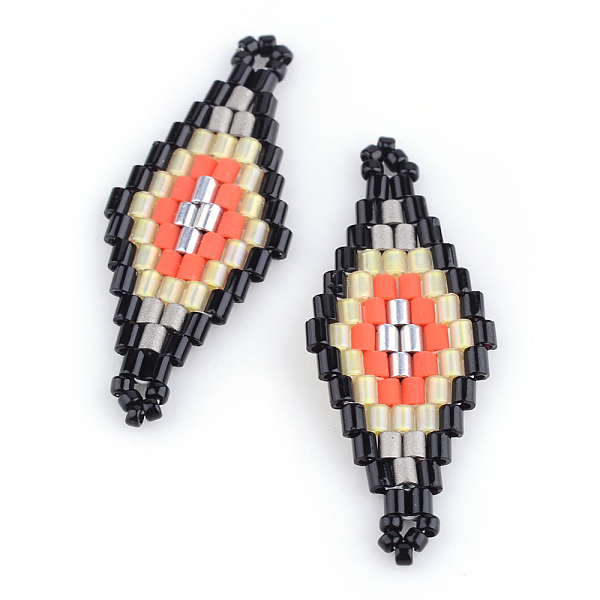 

PandaHall MIYUKI & TOHO Japanese Seed Beads, Handmade Links, Rhombus Loom Pattern, Champagne Yellow, 31~32.5x13~13.5x1.5~2mm, Hole: 1mm...