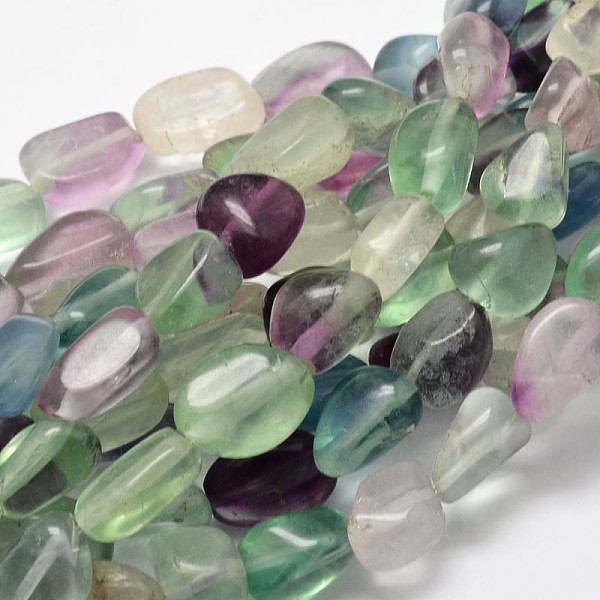 

PandaHall Natural Fluorite Nuggets Bead Strands, 9~18x9~13mm, Hole: 1mm, about 29~38pcs/strand, 15.74 inch Fluorite Nuggets