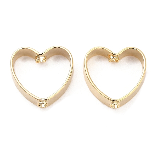 

PandaHall Rack Plating Brass Bead Frame, Cadmium Free & Lead Free, Heart, Real 24K Gold Plated, 9x9.5x3mm, Hole: 1.2mm Brass Heart