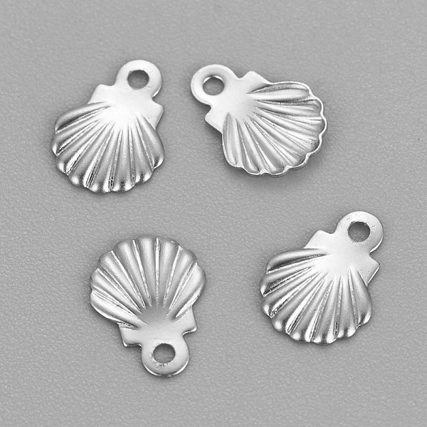 

PandaHall 304 Stainless Steel Charms, Shell, Stainless Steel Color, 7.5x5.5x0.8mm, Hole: 0.8mm 304 Stainless Steel Shell Shape