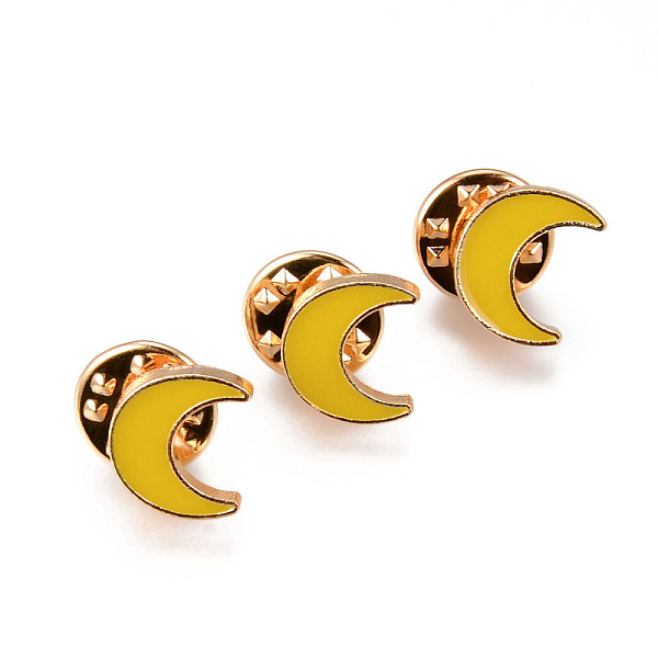 

PandaHall Alloy Enamel Brooches, Enamel Pin, with Brass Butterfly Clutches, Moon, Light Gold, Cadmium Free & Nickel Free & Lead Free, Gold...