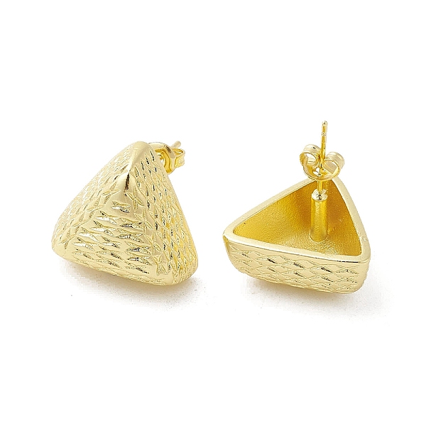 

PandaHall Brass Stud Earrings, Triangle, Real 18K Gold Plated, 17.5x18.5mm Brass Triangle