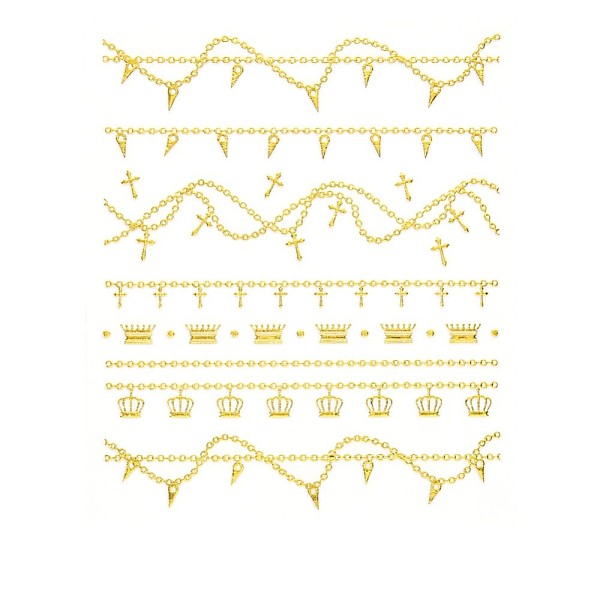 

PandaHall 3D Goldenrod Nail Water Decals, Self-Adhesive, Nail Design Manicure Tips Nail Decoration for Women Girls Kids, Crown Pattern..., Gold