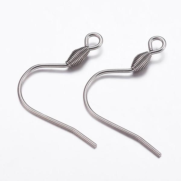 

PandaHall 304 Stainless Steel Earring Hooks, with Horizontal Loop, Stainless Steel Color, 21x20x3mm, Hole: 2mm, 19 Gauge, Pin: 0.9mm 304...