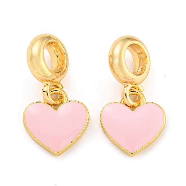 

PandaHall Rack Plating Alloy Enamel Heart European Dangle Charms, Large Hole Pendants, Golden, Cadmium Free & Nickel Free & Lead Free, Pink...