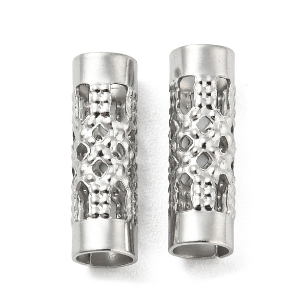 

PandaHall 304 Stainless Steel Beads, Hollow, Column with Flower, Stainless Steel Color, 12.5x4mm, Hole: 3mm 304 Stainless Steel Column
