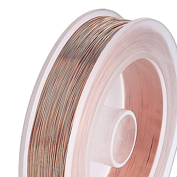 

PandaHall Round Copper Wire for Jewelry Making, Red Copper, 0.25mm, 30 Gauge, about 492.12 Feet(150m)/roll Copper Round