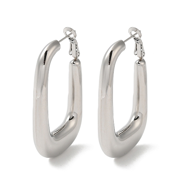 

PandaHall 304 Stainless Steel Hoop Earrings for Women, Oval, Stainless Steel Color, 47x6mm 304 Stainless Steel Oval