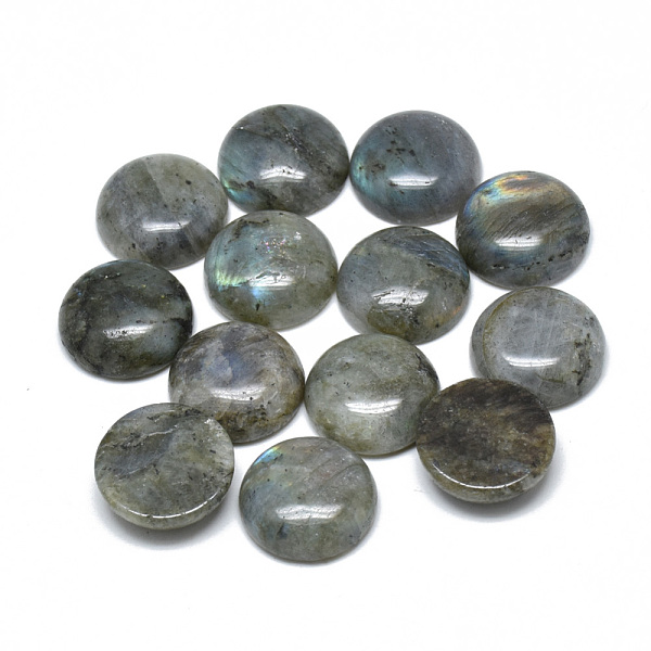 

PandaHall Natural Labradorite Cabochons, Half Round, 18x6mm Labradorite Half Round