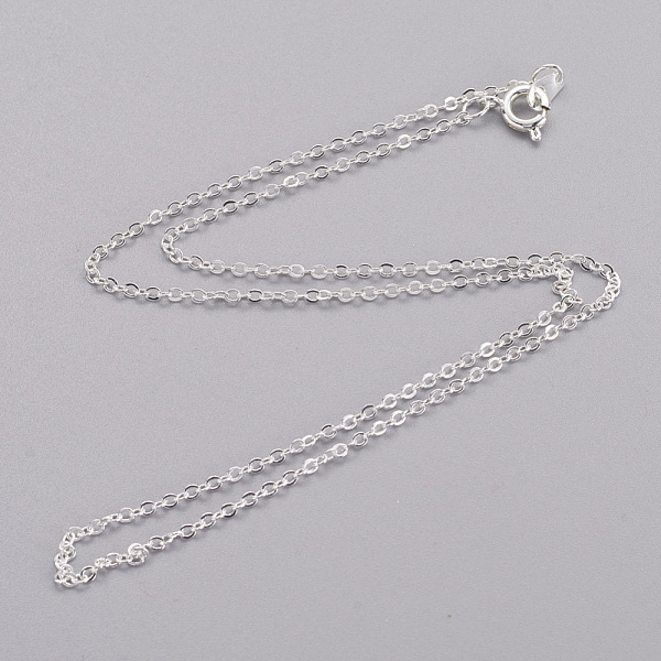 

PandaHall Brass Cable Chain Necklaces, Silver Color Plated, 16 inch Brass