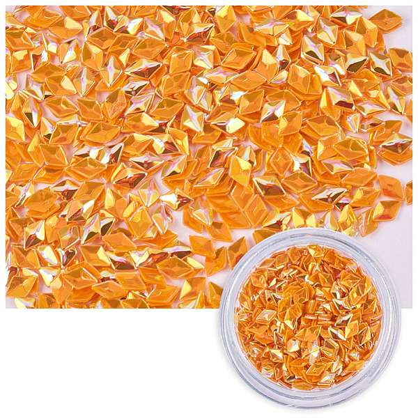 

PandaHall Laser Shining Nail Art Glitter, Manicure Sequins, DIY Sparkly Paillette Tips Nail, Rhombus , Dark Orange, 3.5x2.5x1.5mm, 1g/box...