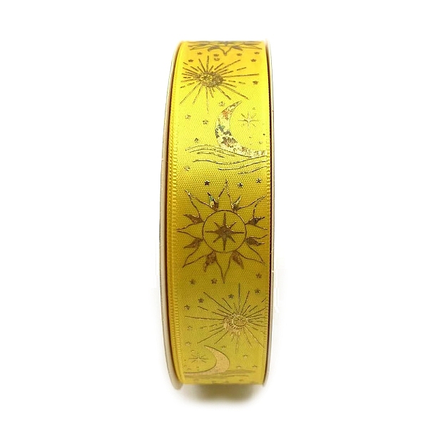 

PandaHall 48 Yards Gold Stamping Polyester Ribbon, Moon Sun Printed Ribbon for Gift Wrapping, Party Decorations, Gold, 1 inch(25mm)...