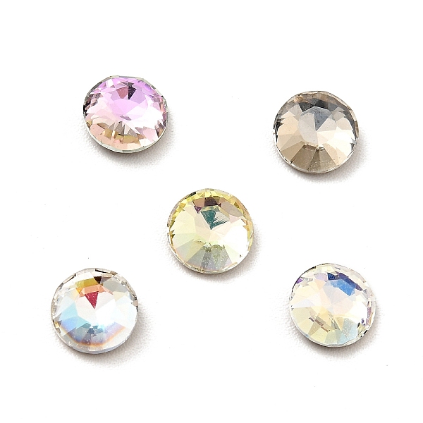 

PandaHall K9 Glass Rhinestone Cabochons, Flat Back & Back Plated, Faceted, Flat Round, Mixed Color, 6x2.5mm Glass Rhinestone Flat Round..., Multicolor
