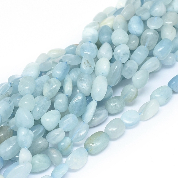 

PandaHall Natural Aquamarine Beads Strands, Chip, 7~14x7~8x3.5~7mm, Hole: 0.7mm, about 44pcs/Strand, 15.75 inch(40cm) Aquamarine Chip