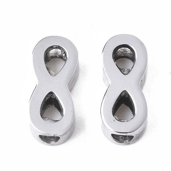 

PandaHall 304 Stainless Steel Beads, Infinity, Stainless Steel Color, 10x4.5x3mm, Hole: 2mm 304 Stainless Steel Infinity
