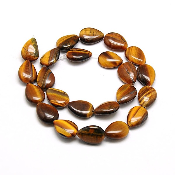 

PandaHall Natural Teardrop Tiger Eye Beads Strands, 18x13x6mm, Hole: 1mm, about 23pcs/strand, 15.74 inch Tiger Eye Teardrop