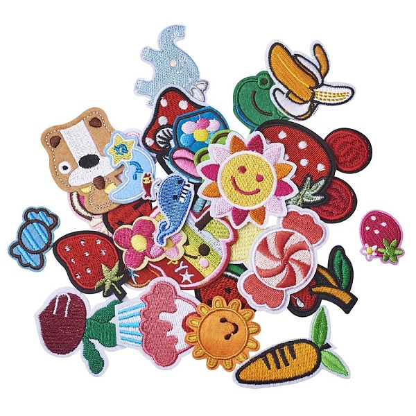 

PandaHall Computerized Embroidery Cloth Iron On/Sew On Patches, Costume Accessories, Appliques, Mixed Shapes, Mixed Color, 68x35x1.5mm Cloth..., Multicolor