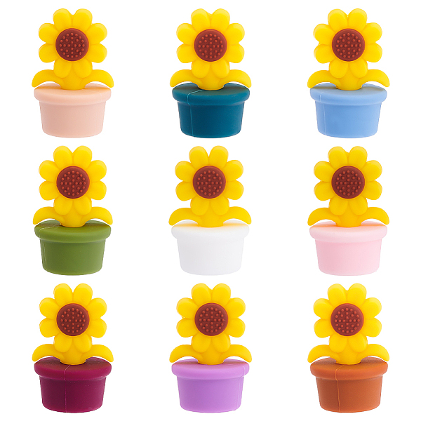 

PandaHall CHGCRAFT 9Pcs 9 Colors Sunflower Silicone Beads, DIY Nursing Necklaces and Bracelets Making, Chewing Pendants For Teethers, Mixed..., Multicolor