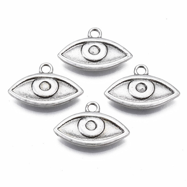 

PandaHall Tibetan Style Alloy Charms, Cadmium Free & Nickel Free & Lead Free, Eye, Thailand Sterling Silver Plated, 12.5x19x2.5mm, Hole...