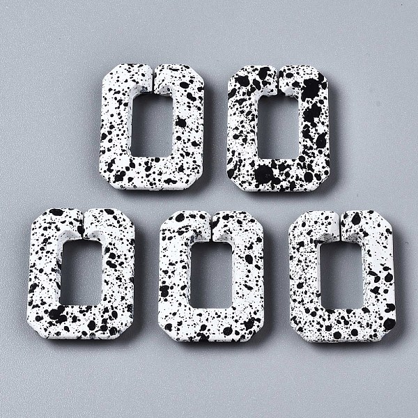 

PandaHall Spray Painted CCB Plastic Linking Rings, Quick Link Connectors, for Jewelry Chain Making, Rectangle, White, 28x21x6mm, Inner...