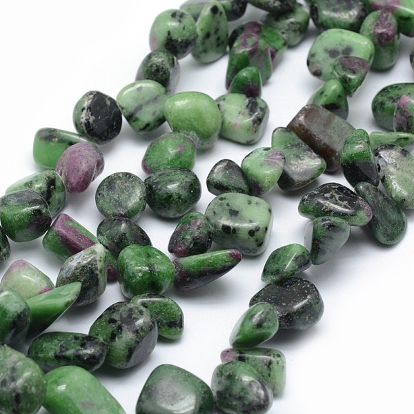 

PandaHall Natural Ruby in Zoisite Beads Strands, Chip, 11~22x8~11x4~10mm, Hole: 1mm, 15.3 inch(39cm) Ruby in Zoisite Chip