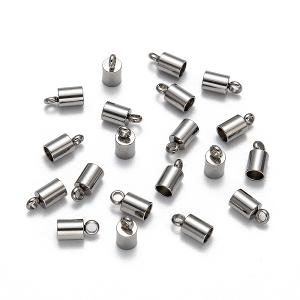 

PandaHall 304 Stainless Steel Cord Ends, End Caps, Stainless Steel Color, 8x4mm, Hole: 2mm, Inner Diameter: 3mm 304 Stainless Steel