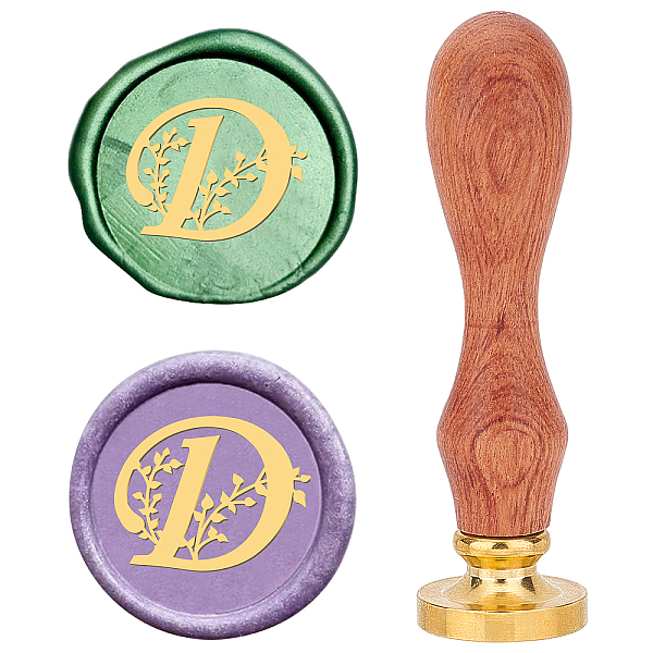 

PandaHall CRASPIRE Retro Alphabet Wax Seal Stamp Initials Flower Vintage 26 Letters D 25mm Removable Brass Head Wood Handle Sealing Wax...