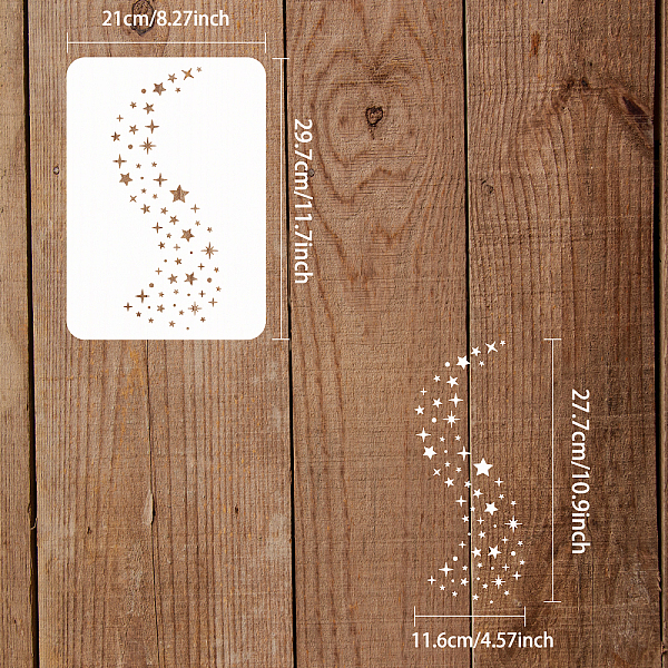 

PandaHall Plastic Reusable Drawing Painting Stencils Templates, for Painting on Fabric Tiles Floor Furniture Wood, Rectangle, Star Pattern...