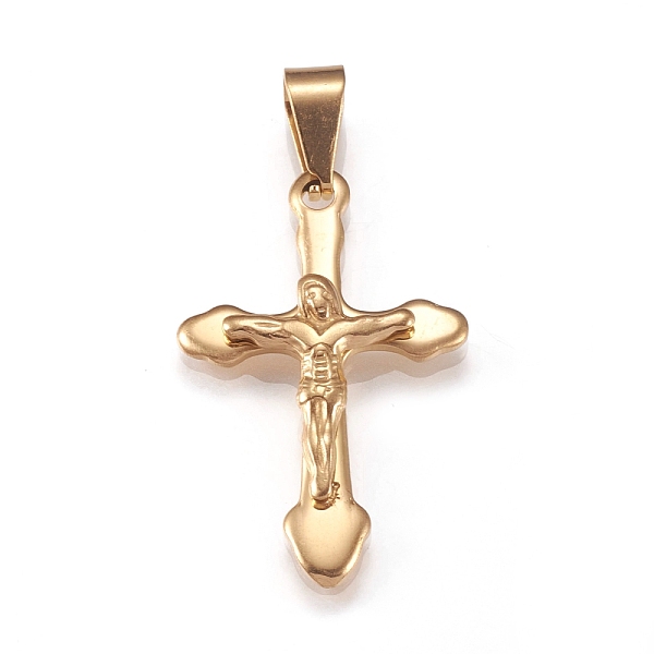 

PandaHall 201 Stainless Steel Pendants, For Easter, Crucifix Cross, Golden, 37x19x3.5mm, Hole: 9x3mm 201 Stainless Steel Cross