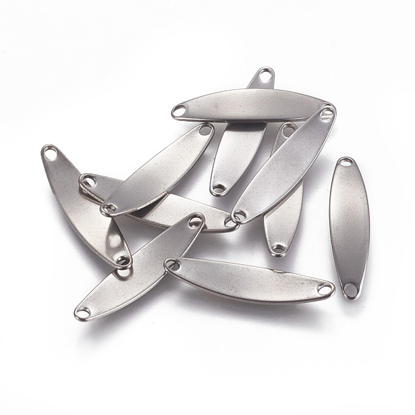 

PandaHall 201 Stainless Steel Links connectors, Horse Eye, Stainless Steel Color, 25x6x0.9mm, Hole: 1.6mm 201 Stainless Steel Horse Eye