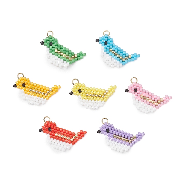 ビーズの鳥チャーム7個