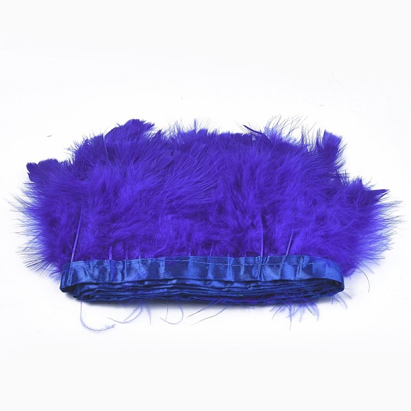 

PandaHall Fashion Feather Cloth Strand Costume Accessories, Blue, 120~190x28~56mm, about 2m/bag Feather Feather Blue