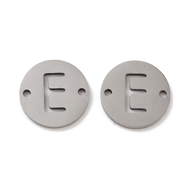 

PandaHall 201 Stainless Steel Hollow Flat Round Links, Letter Connector Charms, Stainless Steel Color, Letter E, 12x1mm, Hole: 1.2mm 201...