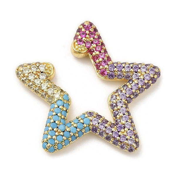 

PandaHall Colorful Rhinestone Star Cuff Earrings, Rack Plating Brass No Piercing Earrings for Women, Lead Free & Cadmium Free, Real 18K Gold..., Multicolor