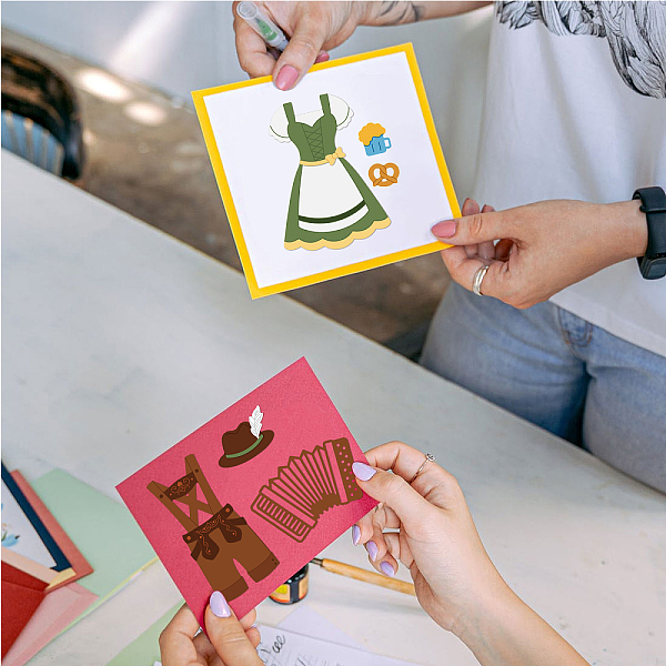 

PandaHall GLOBLELAND 3Pcs Oktoberfest Cutting Dies Metal Costumes Accordion Embossing Stencils Die Cuts for Paper Card Making Decoration DIY...