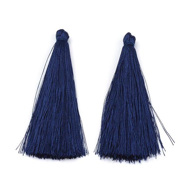 

PandaHall Nylon Tassel Big Pendant Decorations, Prussian Blue, 65~70x8~10mm Nylon Blue