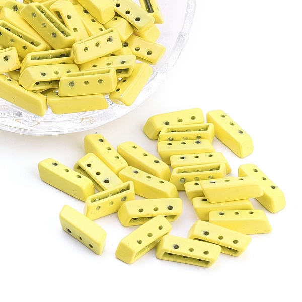 

PandaHall Spray Painted Alloy Multi-Strand Links, For Tile Elastic Bracelets Making, Rectangle, Yellow, 5x14x4mm, Hole: 1mm Alloy Rectangle...